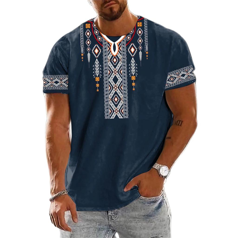 Men'S Ethnic Fashion Trends - 트렌드 2025 빈티지 에스닉 그래픽 티셔츠