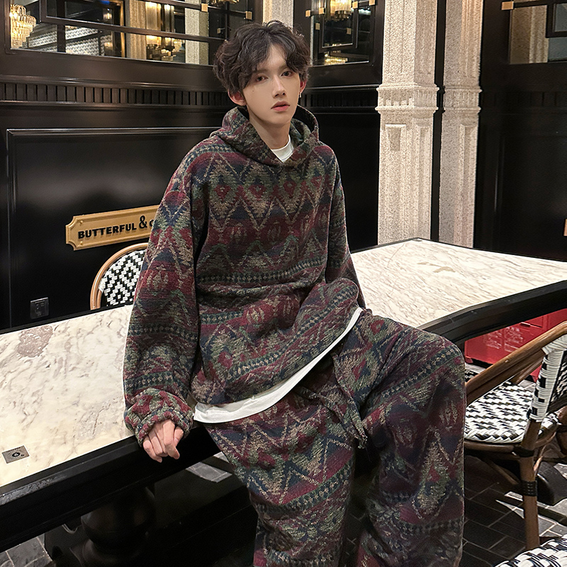 남성 에스닉 스타일 투피스 후드 세트 (스웨트셔츠와 스 - Ethnic Fashion Trends 2025 리뷰 및 가격