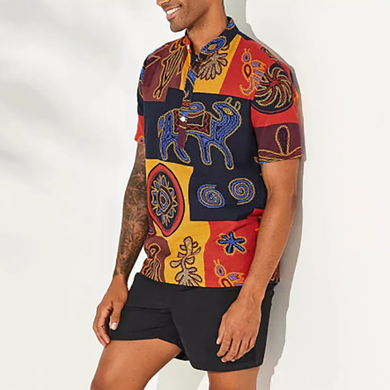 2025 여름 신작 유럽과 미국의 민족 스타일 프린트  - Men'S Ethnic Fashion Trends 리뷰 및 가격