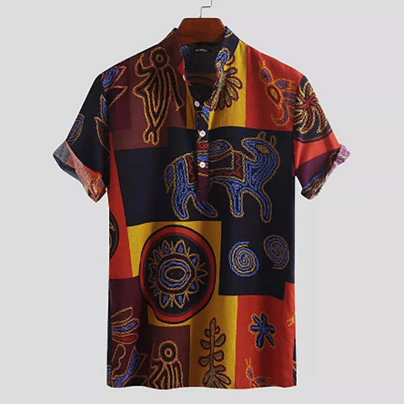 2025 여름 신작 유럽과 미국의 민족 스타일 프린트  - Men'S Ethnic Fashion Trends 리뷰 및 가격
