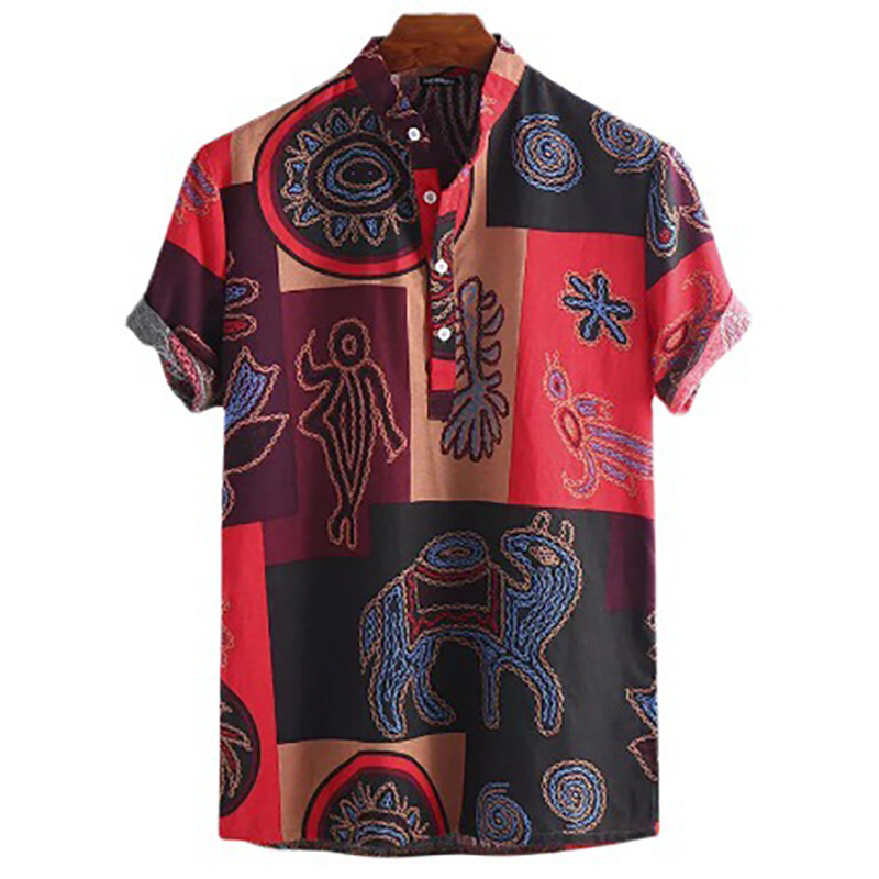 2025 여름 신작 유럽과 미국의 민족 스타일 프린트  - Men'S Ethnic Fashion Trends 리뷰 및 가격