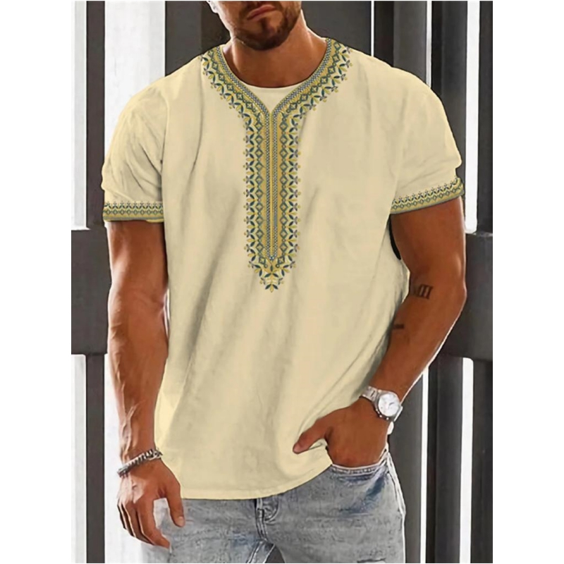 트렌드 2025 빈티지 에스닉 그래픽 티셔츠 여름 패션 - Men'S Ethnic Fashion Trends 리뷰 및 가격