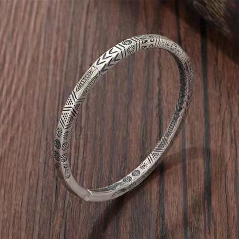 Boho 빈티지 민족 스타일 새겨진 물고기 패턴 팔찌  - Men'S Ethnic Fashion Trends 리뷰 및 가격